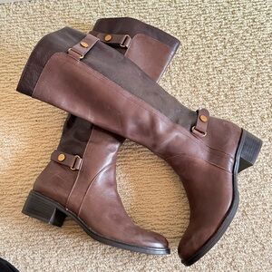Franco Sarto tall brown women’s leather boots size 9